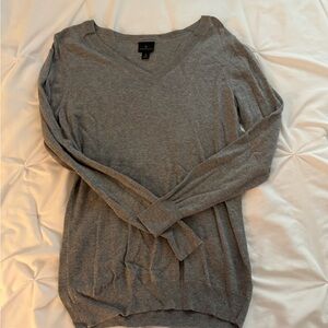 Gray V-Neck Women's Sweater
